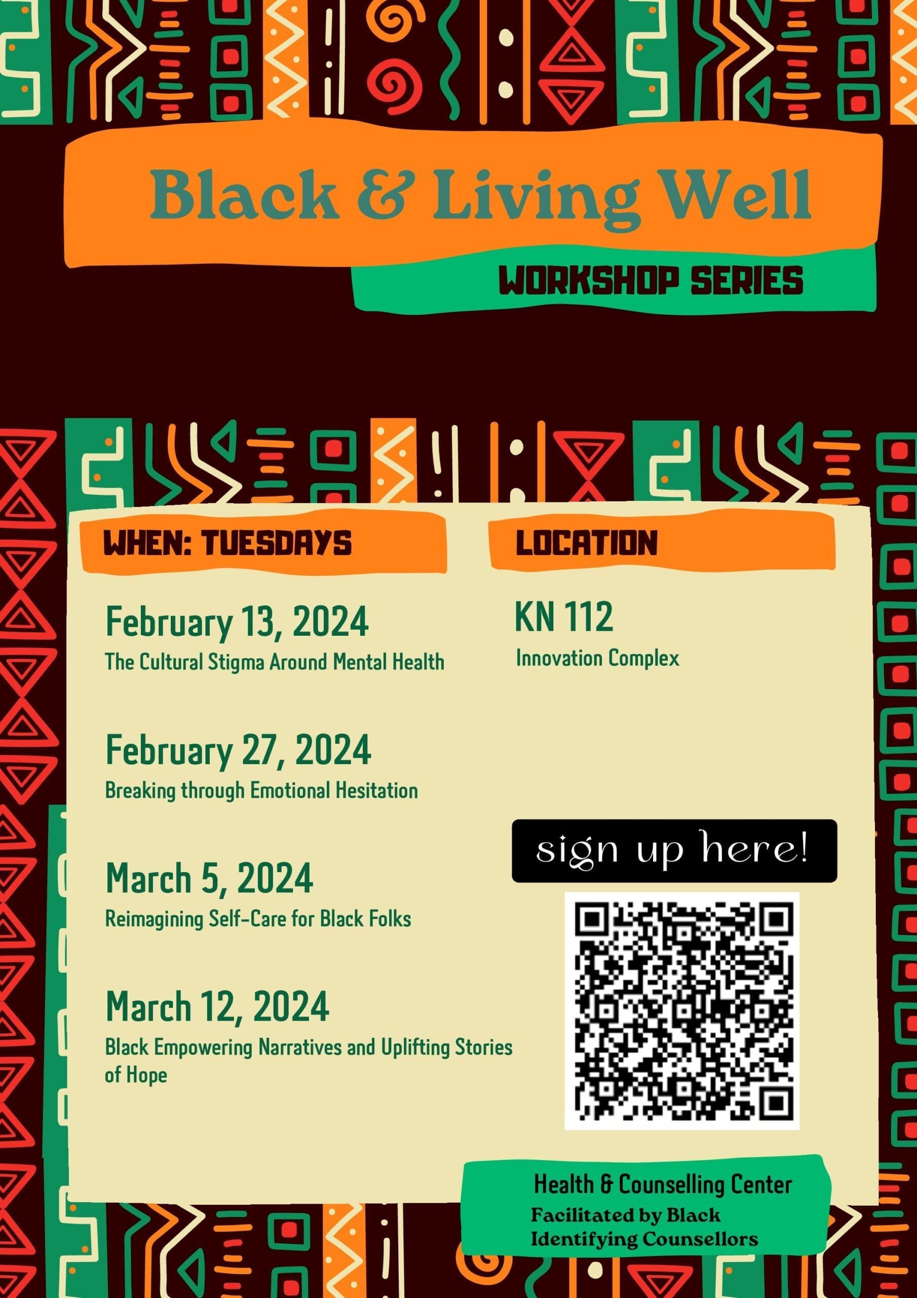 Black and Living Well Workshop Series Details