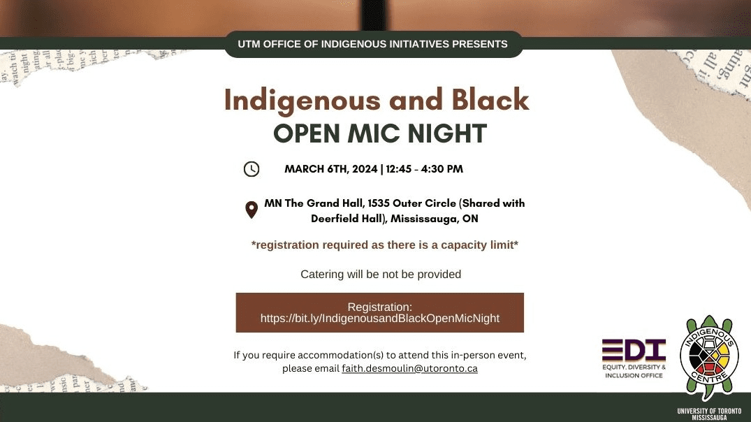 Indigenous & Black Open Mic Promo