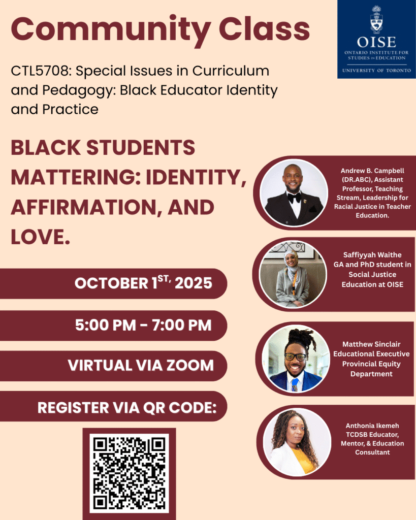 Black Students Mattering: Community Class Promo Poster