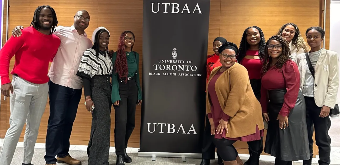 UTBAA Black Alumni Association Group Photo with Banner in the Center